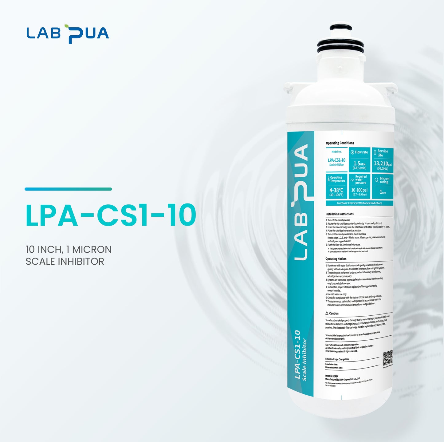 Lab Pua LPA-CS1-10 (1um SCALE INHIBITOR, 10″L) | Fits Puretec CO-B Balance Series
