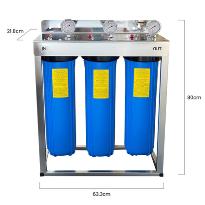 20" Big Blue Triple Whole House Water System with UV Guard UVG SLT30 Systemm