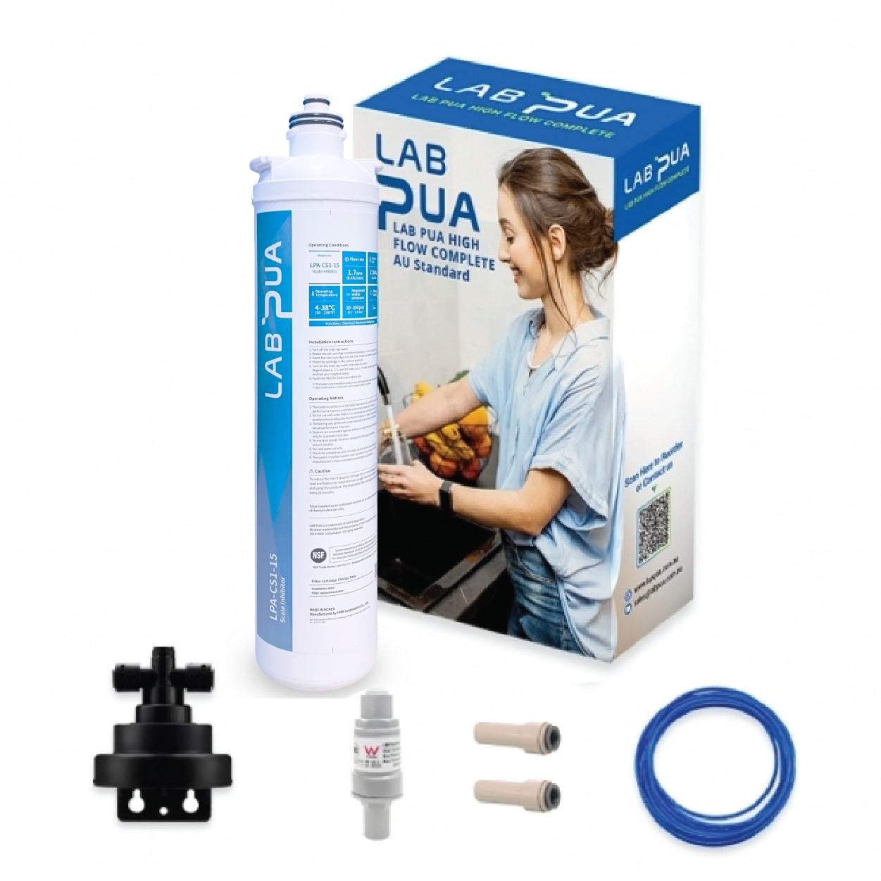 Lab Pua Residential Under Sink Switch Filter Kit LPA-CS1-15 1MICRON