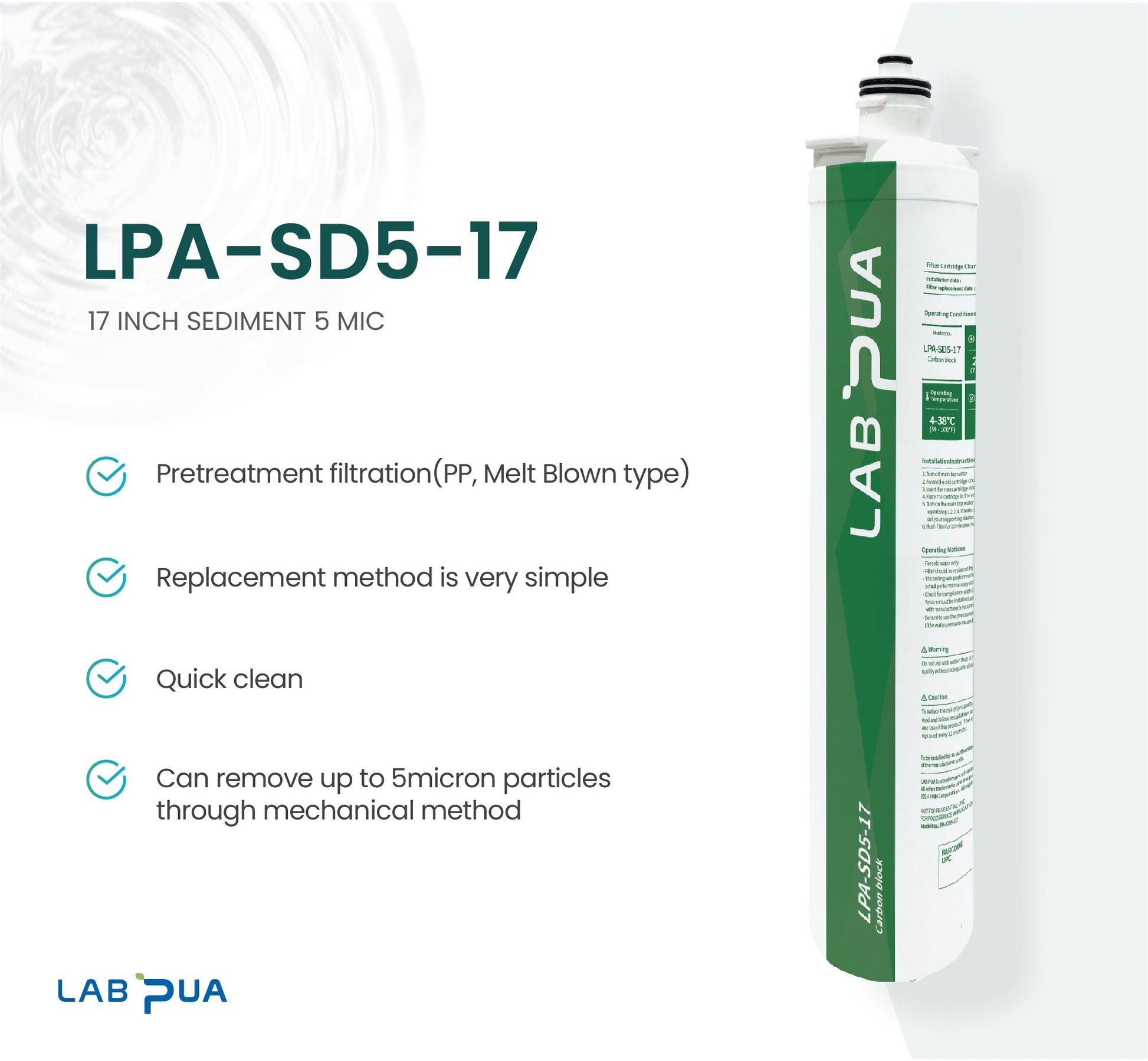 Lab Pua Residential High Flow Water Filter Kit 17 Inch Series