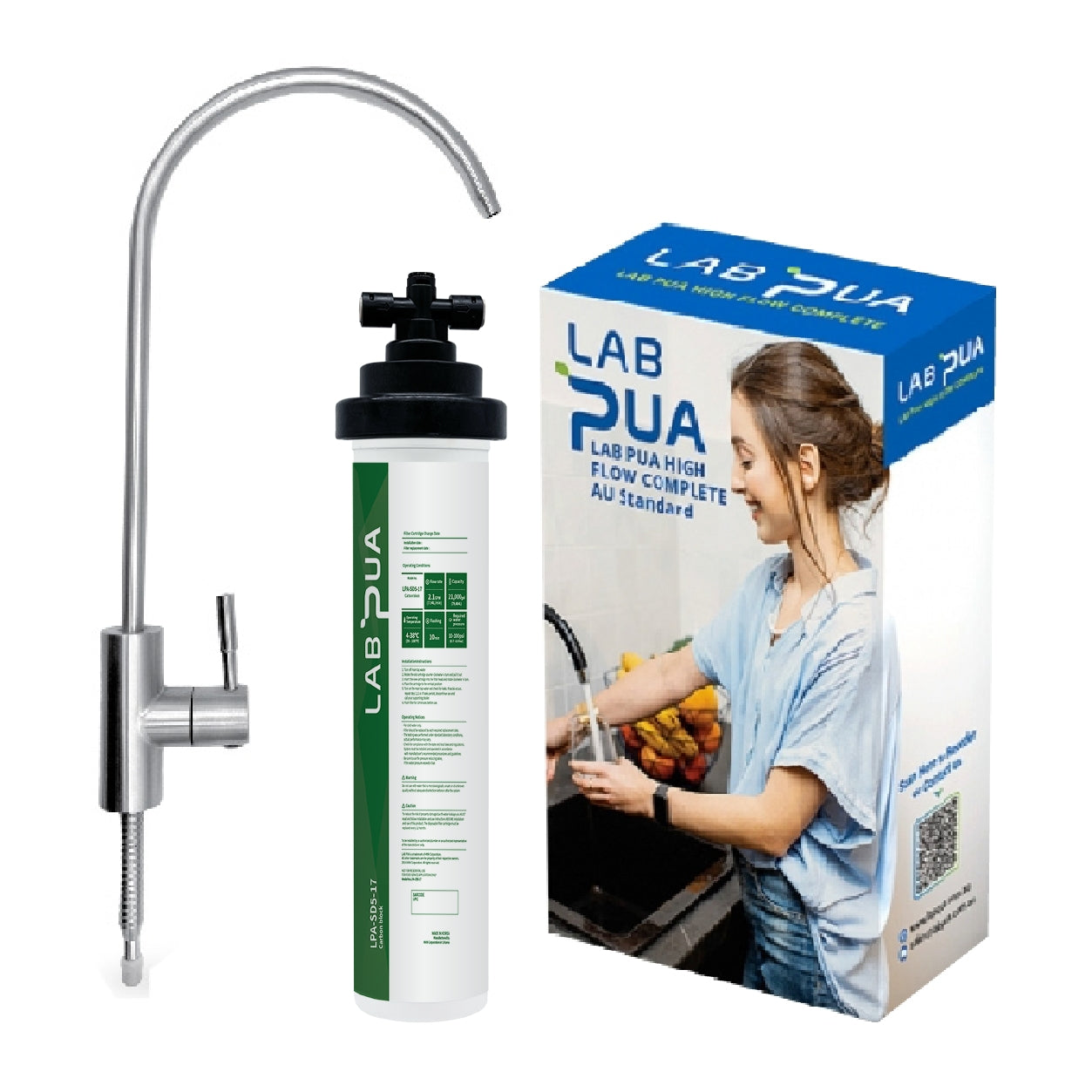 Lab Pua Water Filter Kit With Faucet LPA-SD5-17 17"