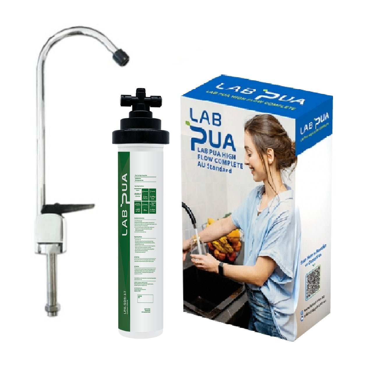 Lab Pua Water Filter Kit With Faucet LPA-SD5-17 17"
