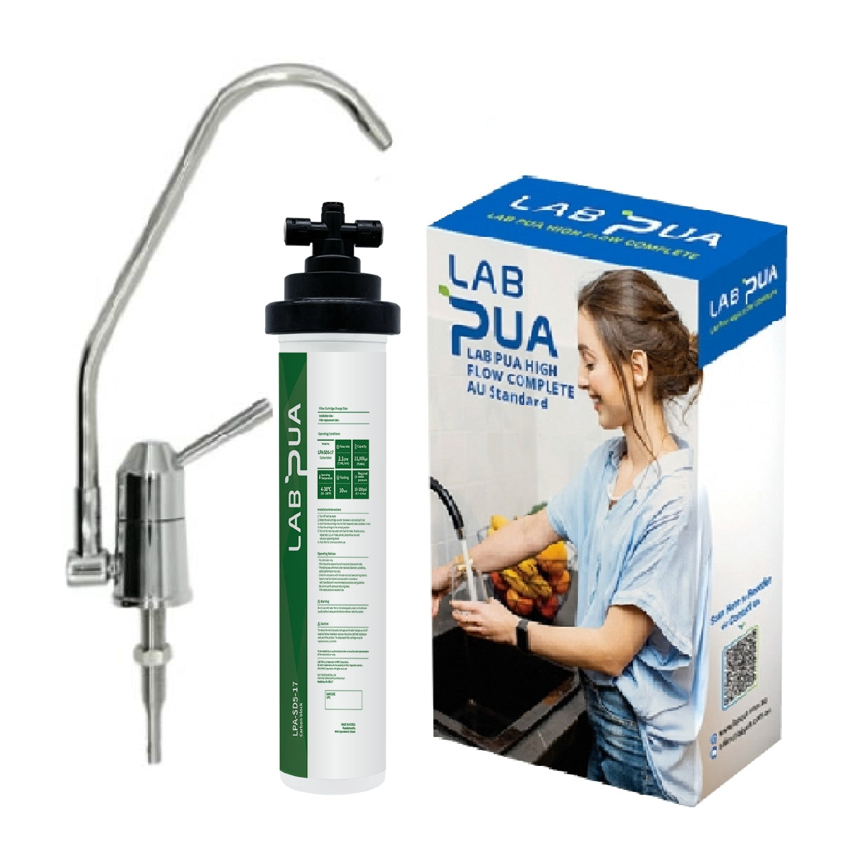 Lab Pua Water Filter Kit With Faucet LPA-SD5-17 17"