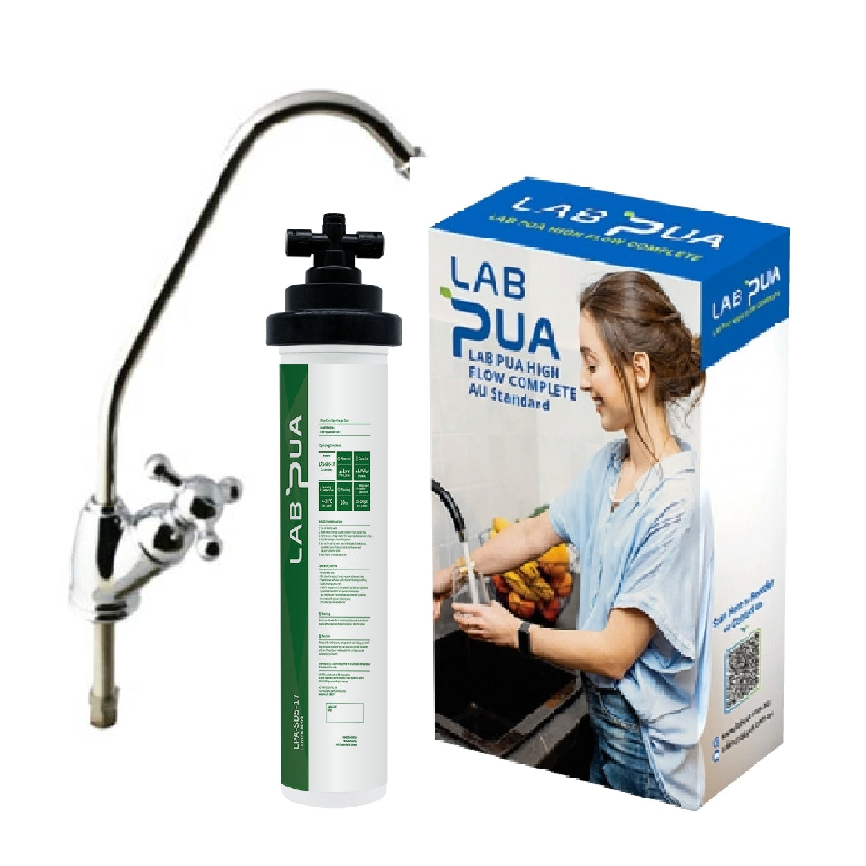 Lab Pua Water Filter Kit With Faucet LPA-SD5-17 17"