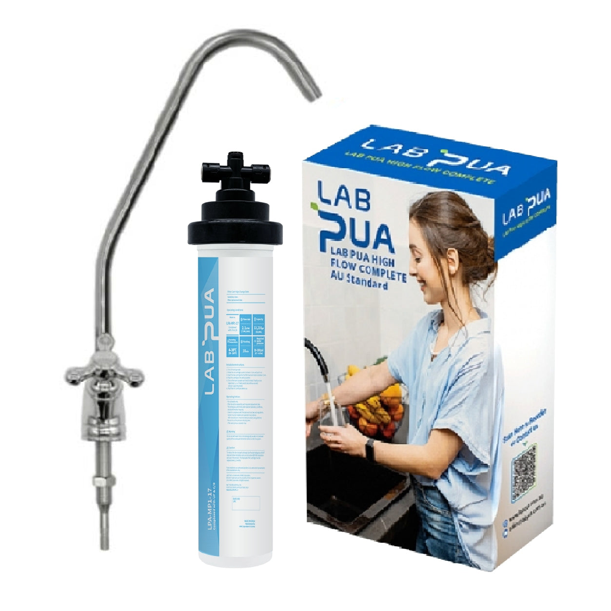 Lab Pua Residential Water Filter Kit With Faucet LPA-MP1-17 17"