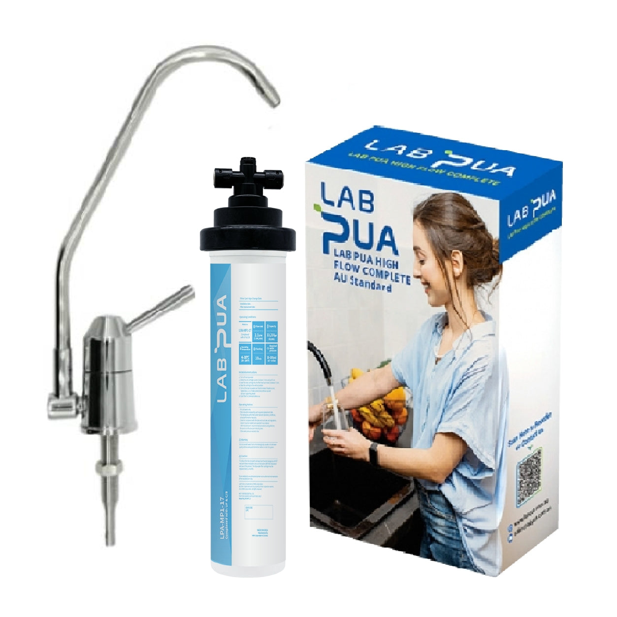 Lab Pua Residential Water Filter Kit With Faucet LPA-MP1-17 17"