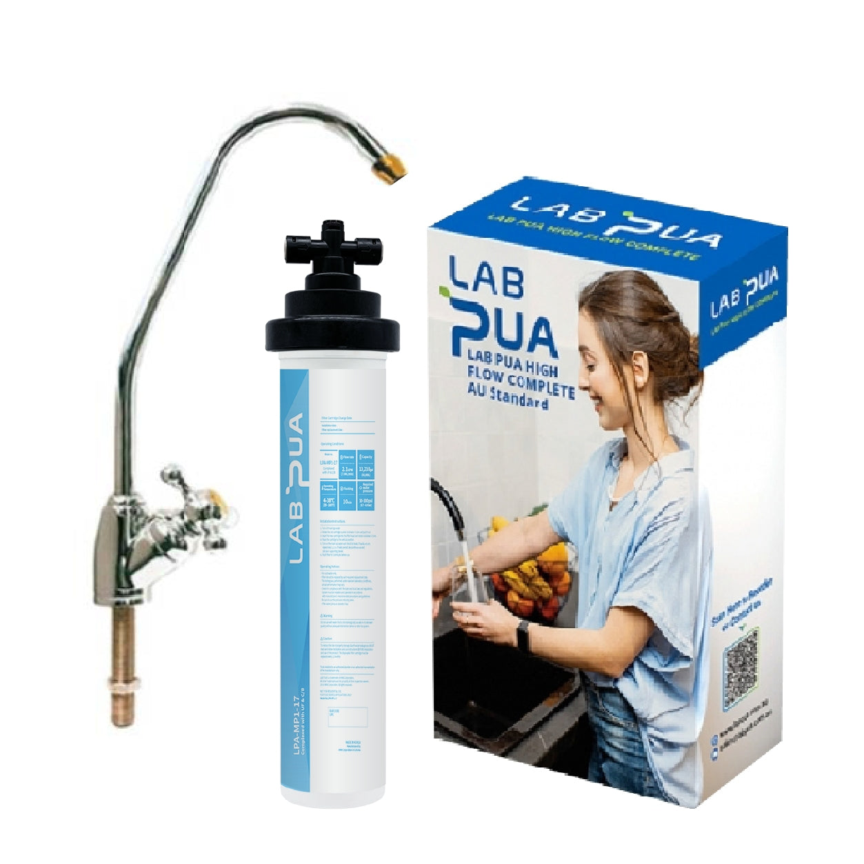 Lab Pua Residential Water Filter Kit With Faucet LPA-MP1-17 17"