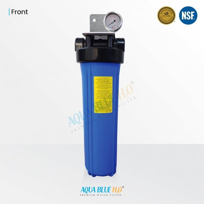 20 Inch Big Blue Whole House Water System With GAC Granular Activated Coconut Carbon 20" X 4.5" Refillable 2045 Silver GAC