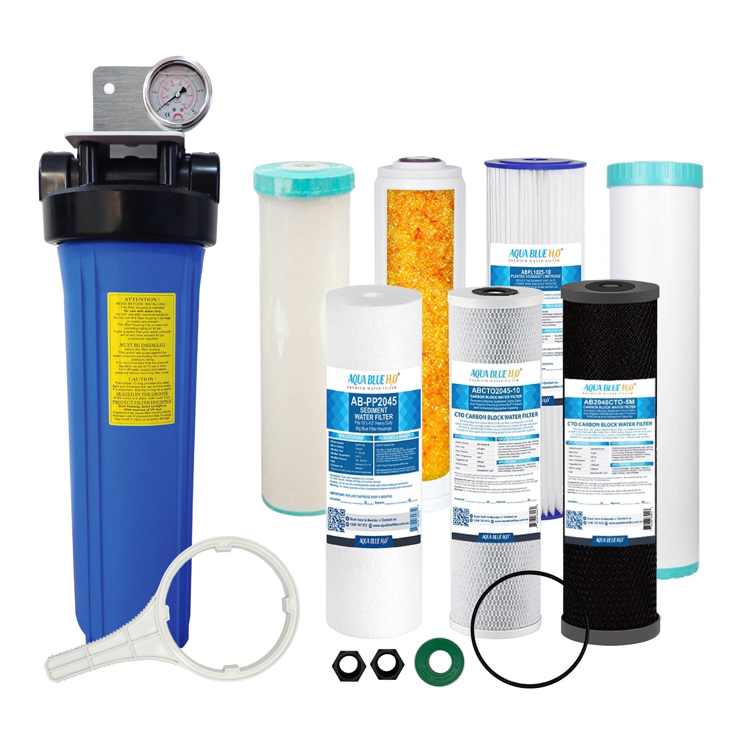 Whole House Water Filtration Systems 20 x 4.5 BIG BLUE option