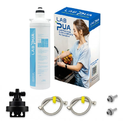 Lab Pua Residential Water Filter Kit LPA-MP1-10 10" with Mondella Resonance 35mm Chrome Side Pin Lever Sink Mixer