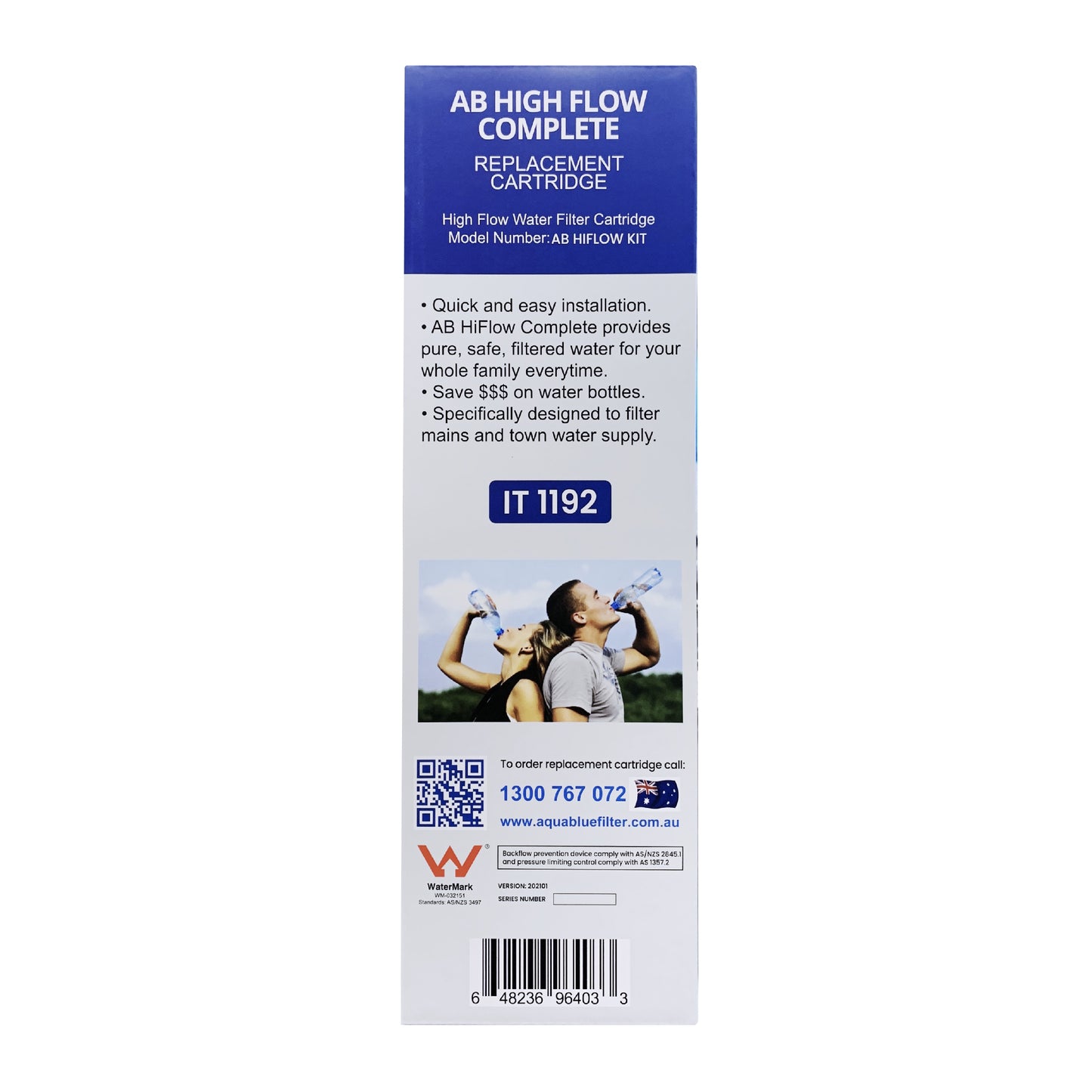 Aqua Blue H20  ABHIFLOW  Inline High Flow Water Filter System