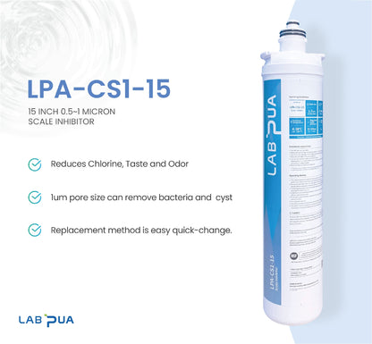 LPA CS1 15, 1μm carbon block with scale inhibitor with Devanti 45kg-60kg Ice Maker