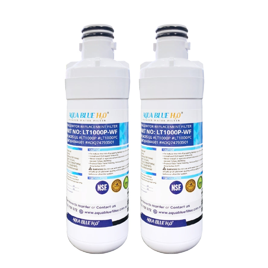 Aqua Blue LT1000P Fridge Water Filter, Compatible with LG LT1000P, LT1000PC, MDJ64844601, ADQ74793501