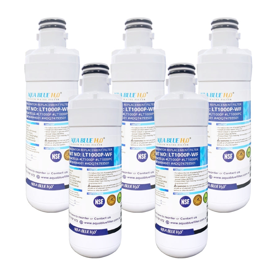 Aqua Blue LT1000P Fridge Water Filter, Compatible with LG LT1000P, LT1000PC, MDJ64844601, ADQ74793501
