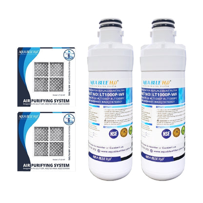 LG LT1000P, MDJ64844601, ADQ74793501 compatible water filter with LG LT120F ADQ73214404 replacing air filter
