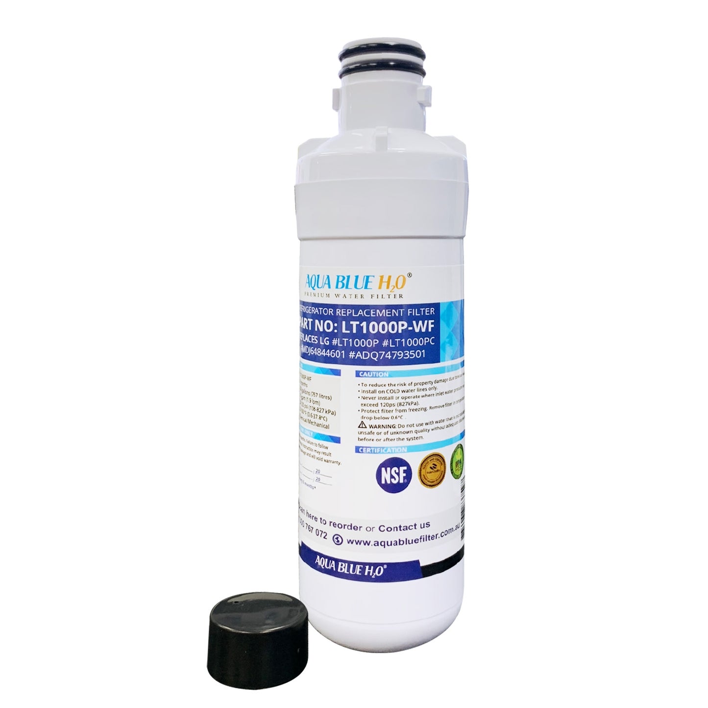 2X LG LT1000P, MDJ64844601, ADQ74793501 compatible water filter with LG LT120F ADQ73214404 replacing air filter