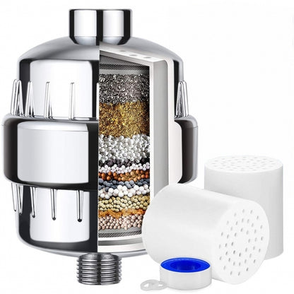 Aqua Blue h20 Shower Water Filter & Rose Complete Set SF350ARM-A