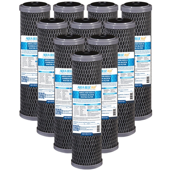 Silver Carbon Block Filter Cartridge Standard 2.5” x 10”, 5 Micron