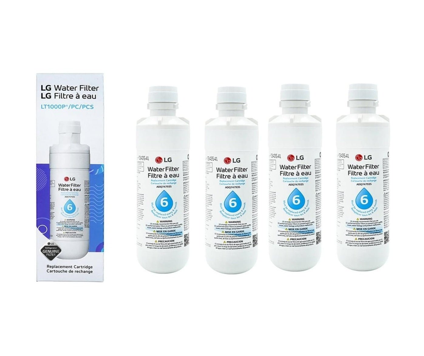 4x LG LT1000P MDJ64844601 ADQ74793501 refrigerator water filter - WATER FILTER DISTRIBUTORS
