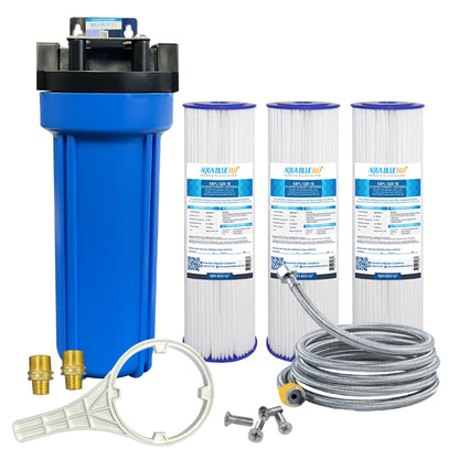 Single Water Filter System for Homes and Offices 10"X2.5" Washable Pleated Sediment Filter