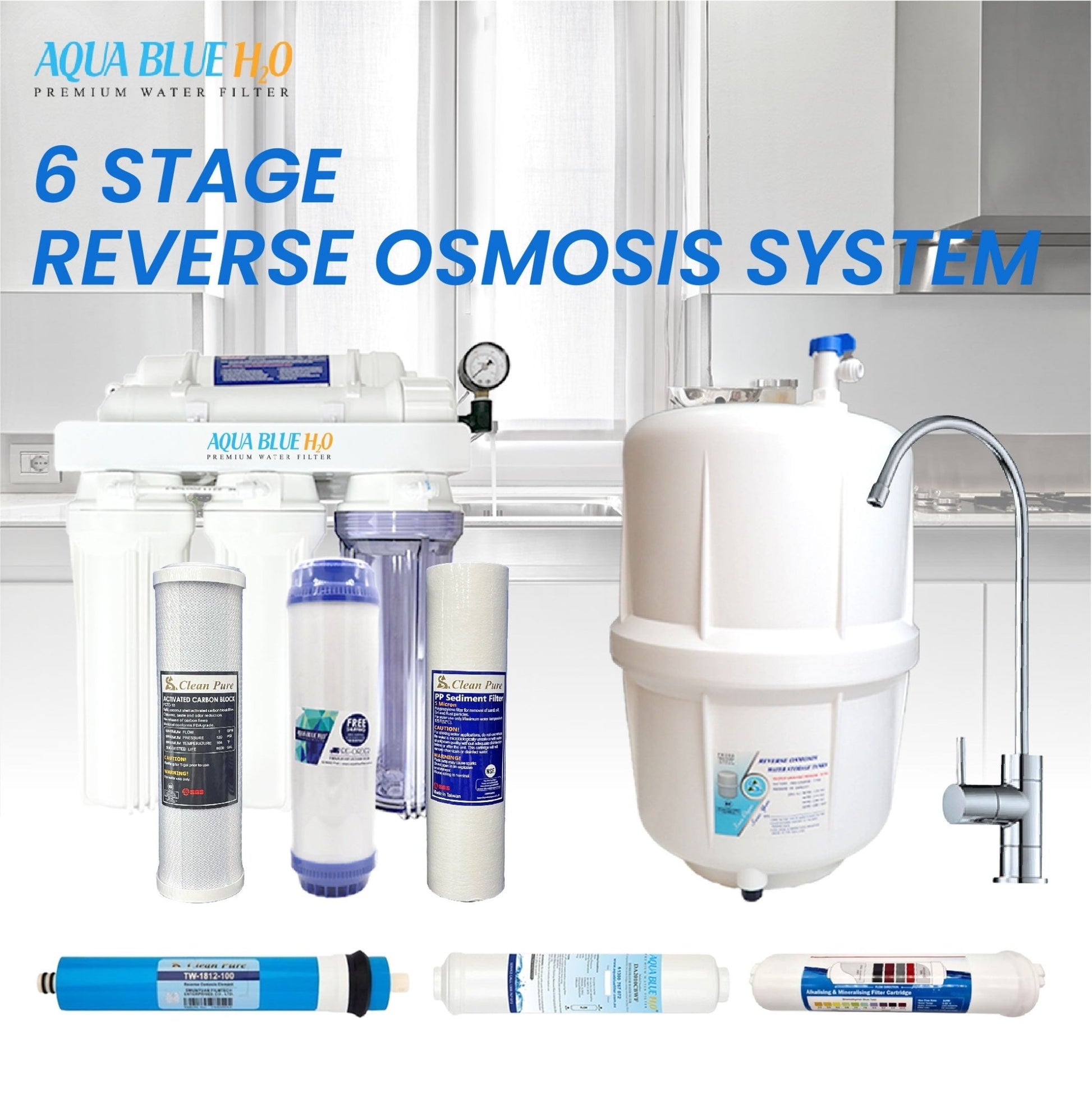 6 stage Reverse Osmosis system - removes Fluoride and Ecoil with Alkaline Design for Australia - WATER FILTER DISTRIBUTORS
