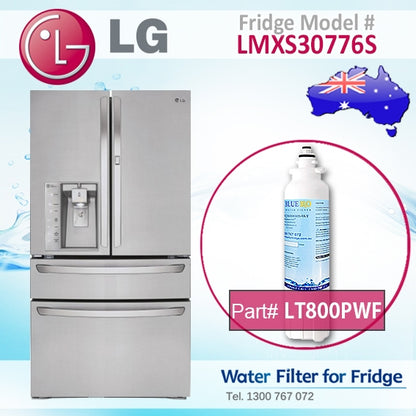 LG Replacement ADQ73613401, LT800P Fridge Filter by Aqua Blue H2O