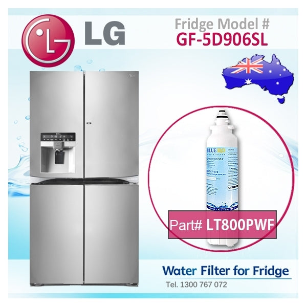 LG Replacement ADQ73613401, LT800P Fridge Filter by Aqua Blue H2O