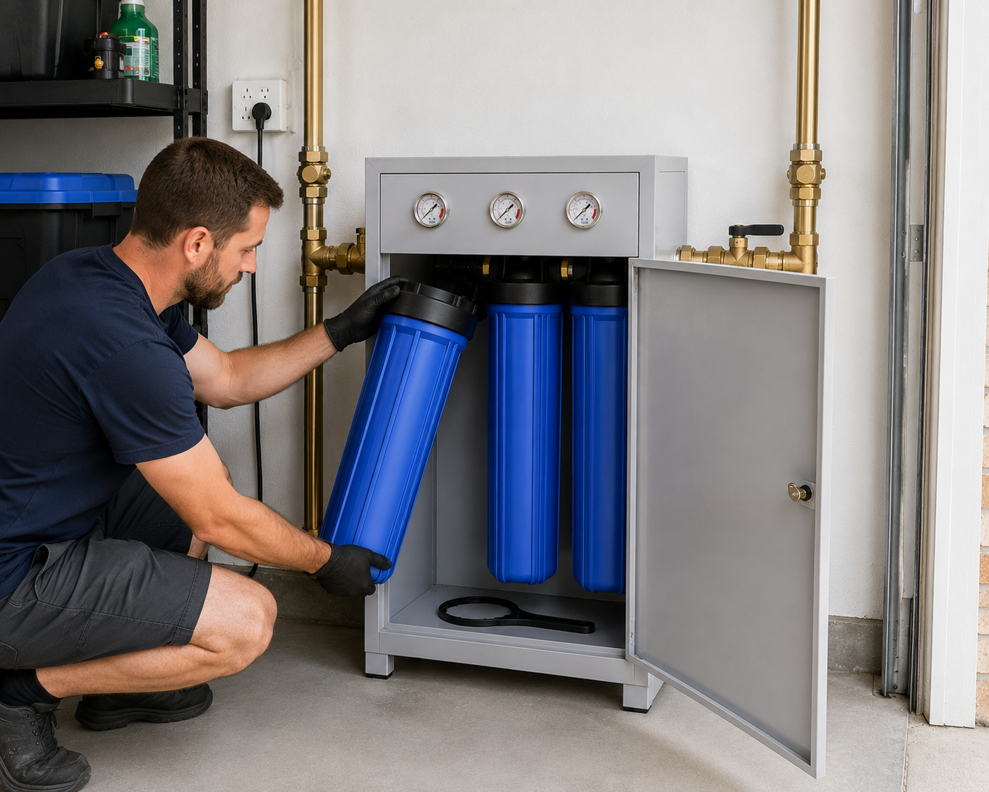 Whole House Water Filter System with Protective Cover 20 " x 4.5"