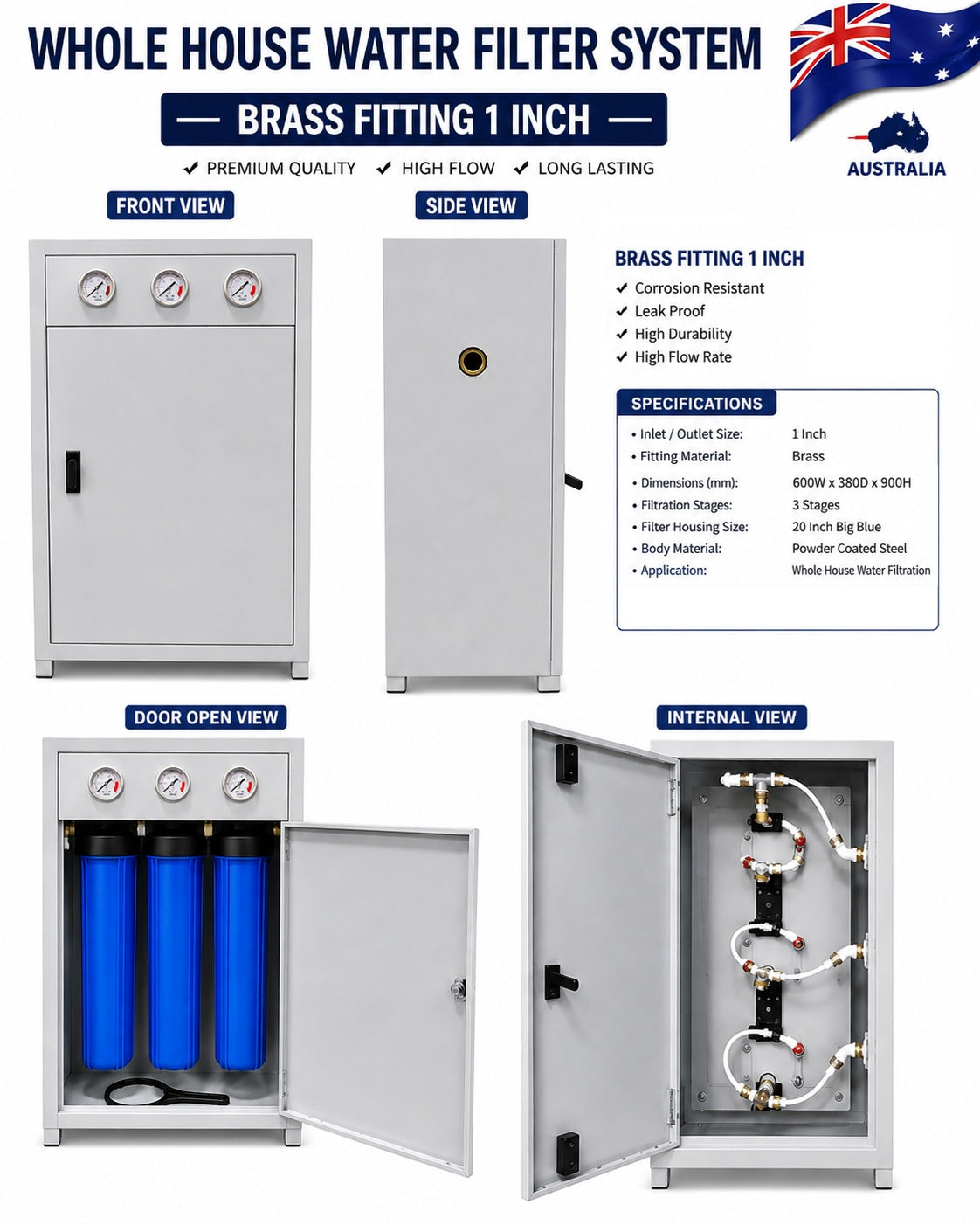 Whole House Water Filter System with Protective Cover 20 " x 4.5"