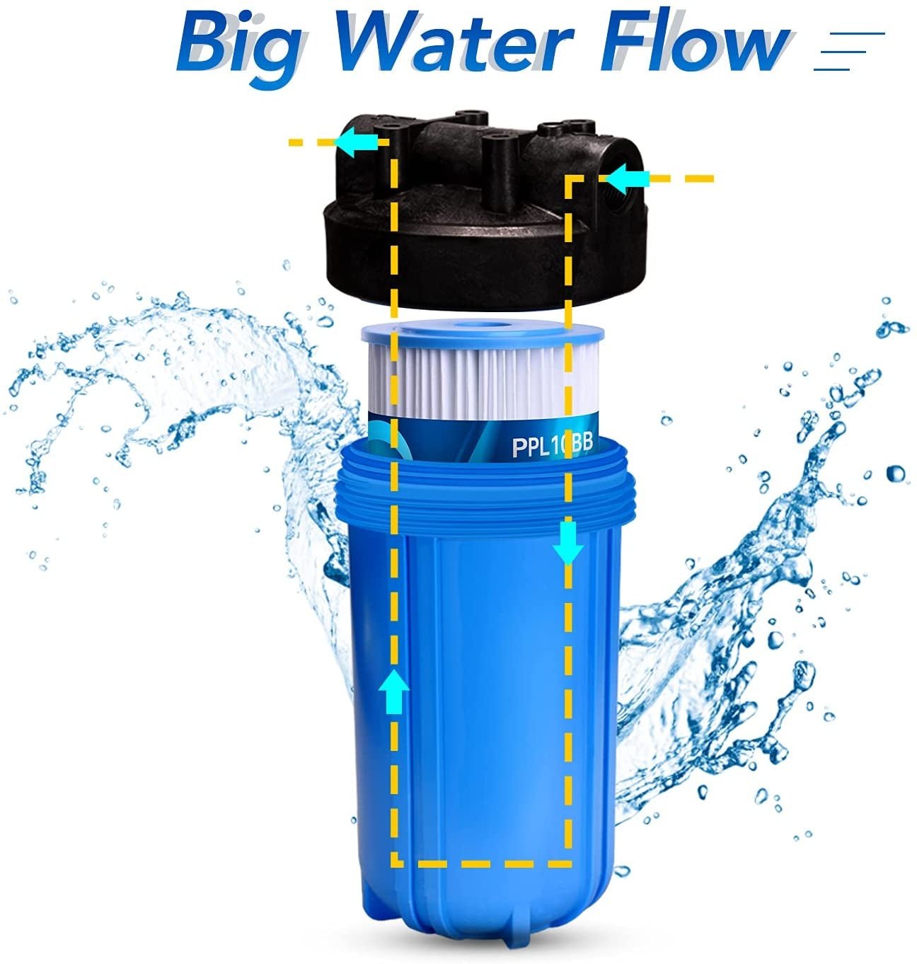 ABPL1025 Pleated Sediment Water Filter Cartridge 10" 5 Micron by Aqua Blue H20 - WATER FILTER DISTRIBUTORS