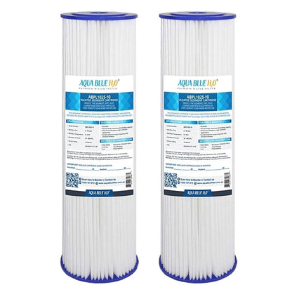 ABPL1025 Pleated Sediment Water Filter Cartridge 10" by Aqua Blue H20 - WATER FILTER DISTRIBUTORS