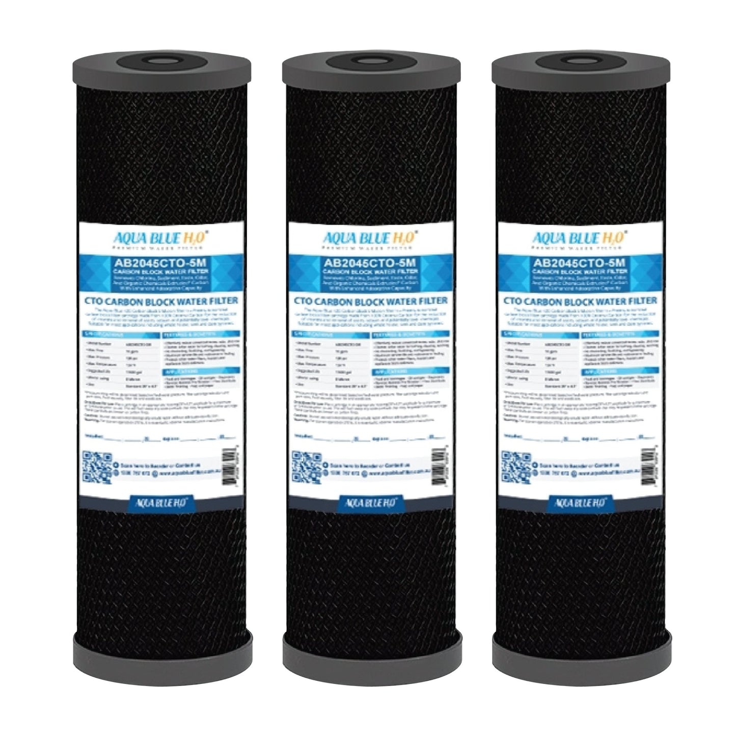 Aqua Blue 10" Carbon block filter - CTO Coconut Shell Carbon Block Filter - WATER FILTER DISTRIBUTORS