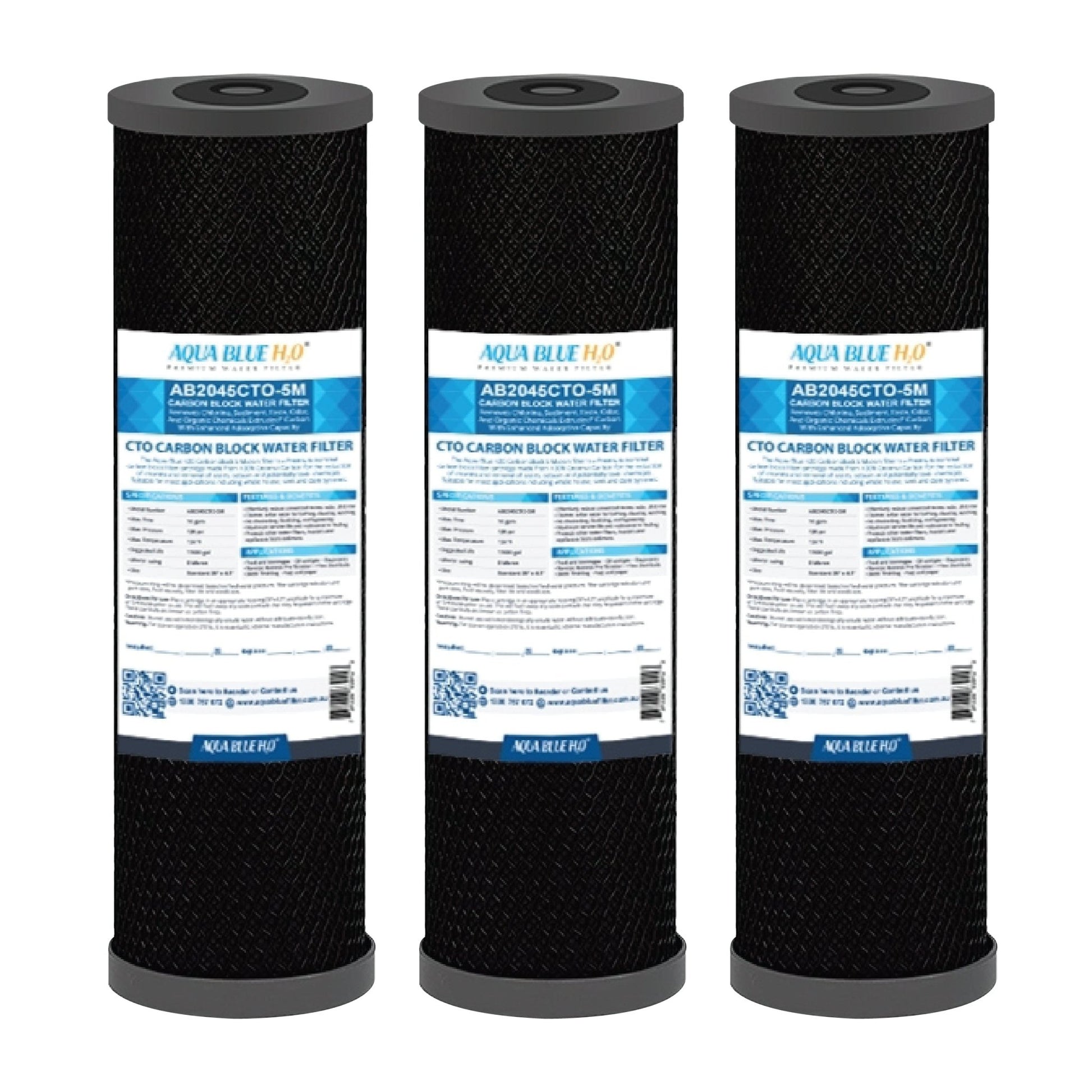 Aqua Blue 10" Carbon block filter - CTO Coconut Shell Carbon Block Filter - WATER FILTER DISTRIBUTORS