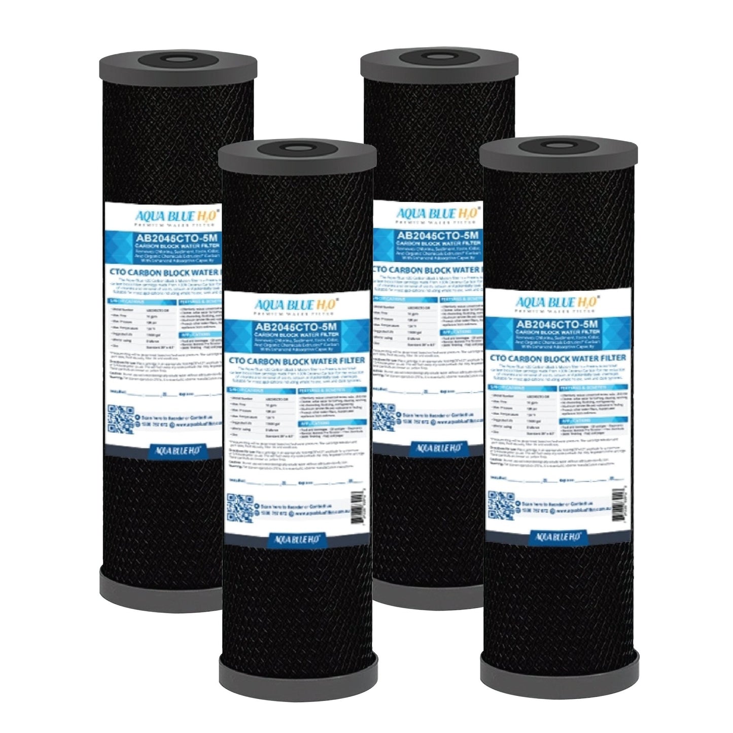 Aqua Blue 10" Carbon block filter - CTO Coconut Shell Carbon Block Filter - WATER FILTER DISTRIBUTORS