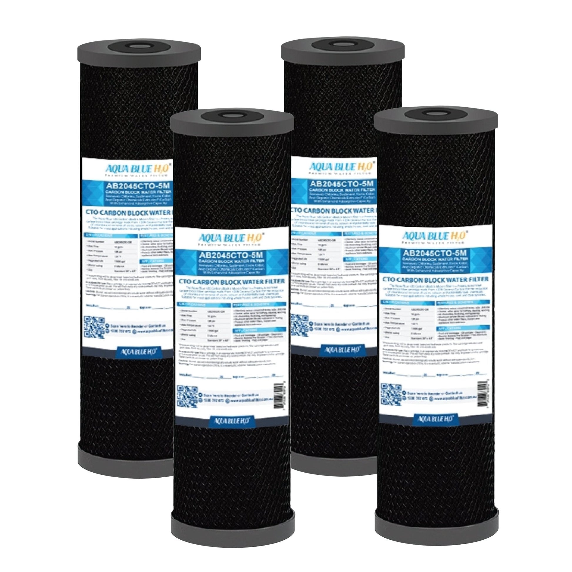 Aqua Blue 10" Carbon block filter - CTO Coconut Shell Carbon Block Filter - WATER FILTER DISTRIBUTORS