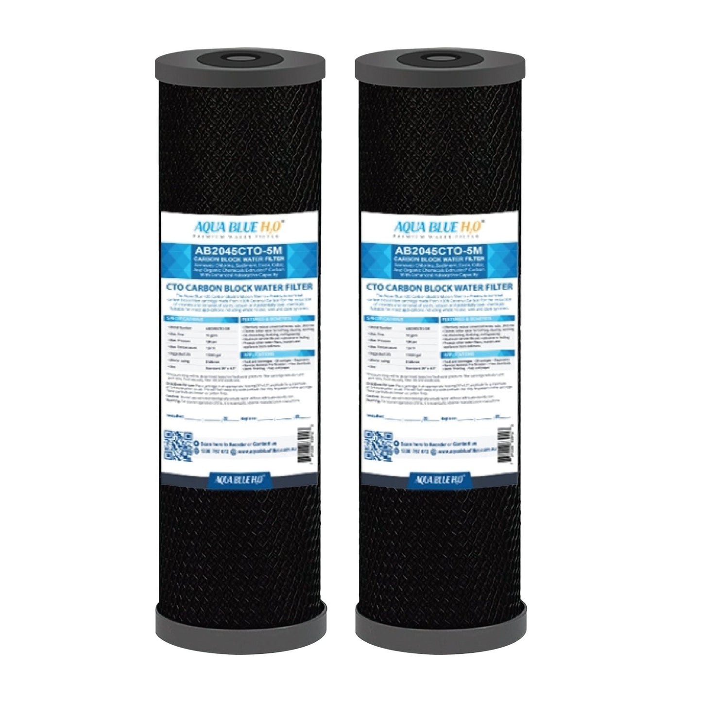Aqua Blue 10" Carbon block filter - CTO Coconut Shell Carbon Block Filter - WATER FILTER DISTRIBUTORS