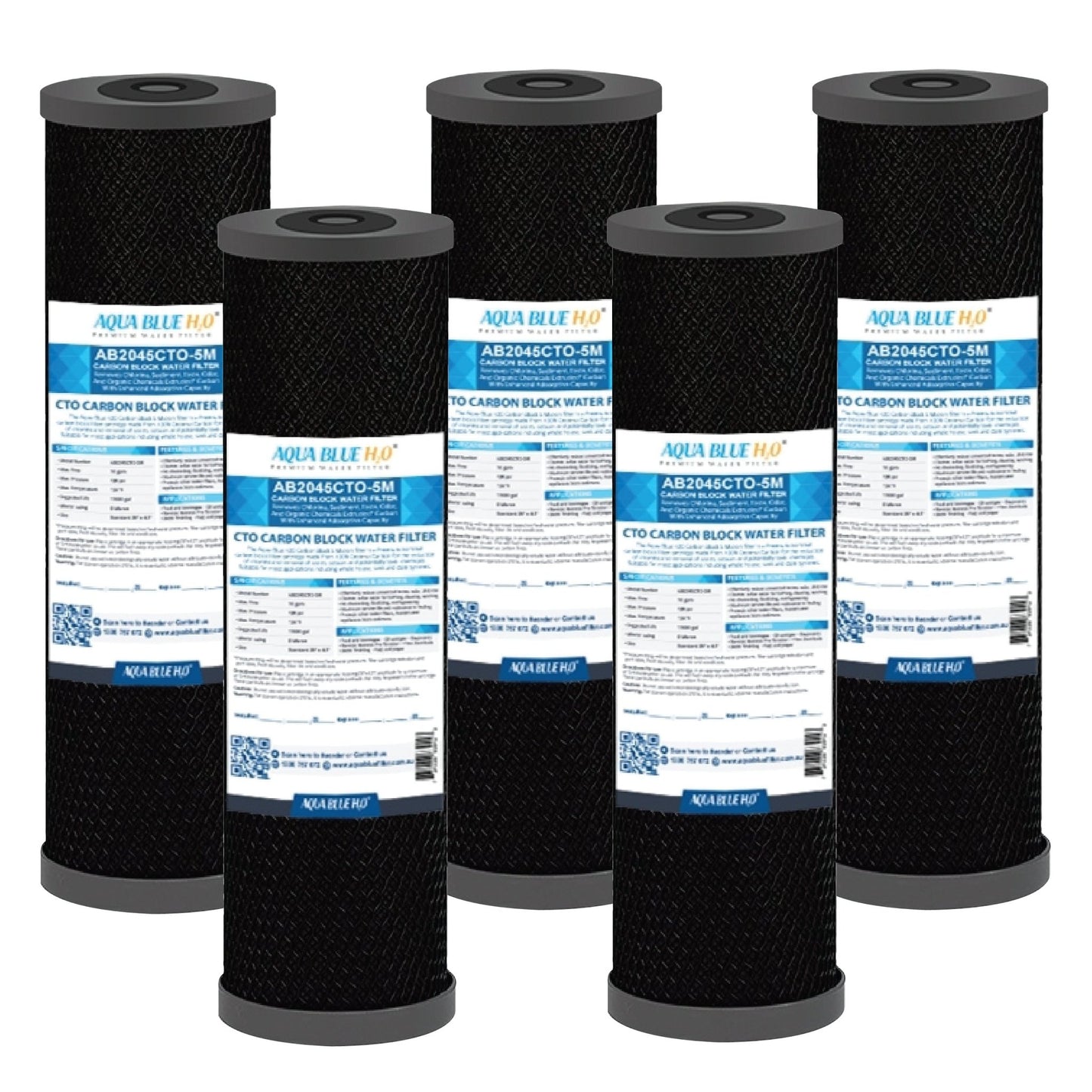 Aqua Blue 10" Carbon block filter - CTO Coconut Shell Carbon Block Filter - WATER FILTER DISTRIBUTORS