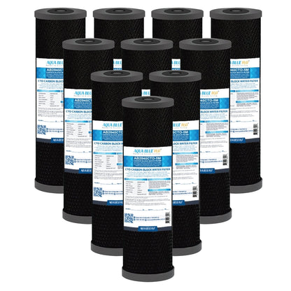 Aqua Blue 10" Carbon block filter - CTO Coconut Shell Carbon Block Filter - WATER FILTER DISTRIBUTORS