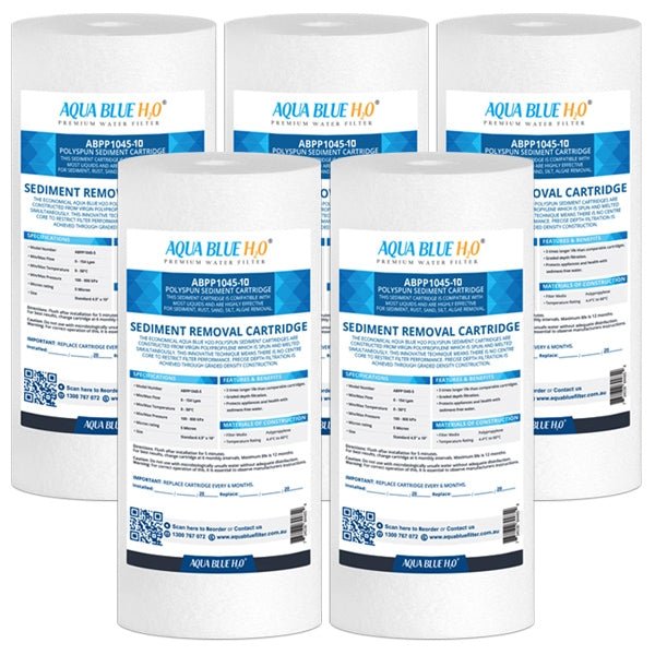 Aqua Blue H20 10x4.5 Polyspun polyproylene sediment cartridge 10Mic water filter - WATER FILTER DISTRIBUTORS