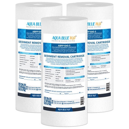Aqua Blue H20 10x4.5 Polyspun polyproylene sediment cartridge 5Mic water filter - WATER FILTER DISTRIBUTORS