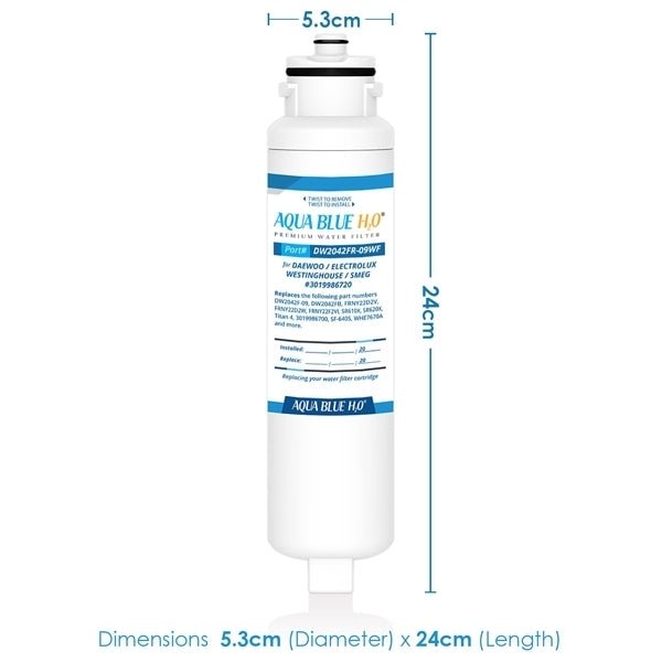 Aqua Blue H20 Daewoo/Smeg Aqua Crystal DW2042FR - 09 3019986700 Replacement Fridge Filter - WATER FILTER DISTRIBUTORS