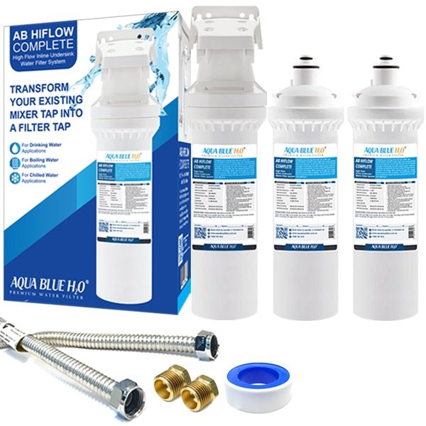 Aqua Blue H20 High Flow in - line - 4 Stage Water Filtration System Kit - WATER FILTER DISTRIBUTORS
