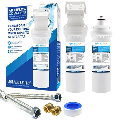 Aqua Blue H20 High Flow in - line - 4 Stage Water Filtration System Kit - WATER FILTER DISTRIBUTORS