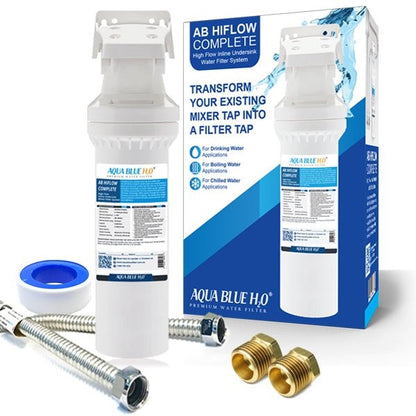 Aqua Blue H20 High Flow in - line - 4 Stage Water Filtration System Kit - WATER FILTER DISTRIBUTORS