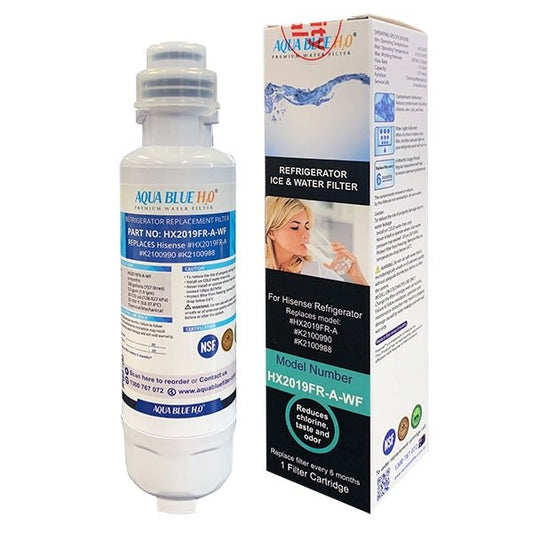 AQUA BLUE H20 Premium Hisense Fridge Filter K2100990 K2100988 HX2019FR - A - WATER FILTER DISTRIBUTORS