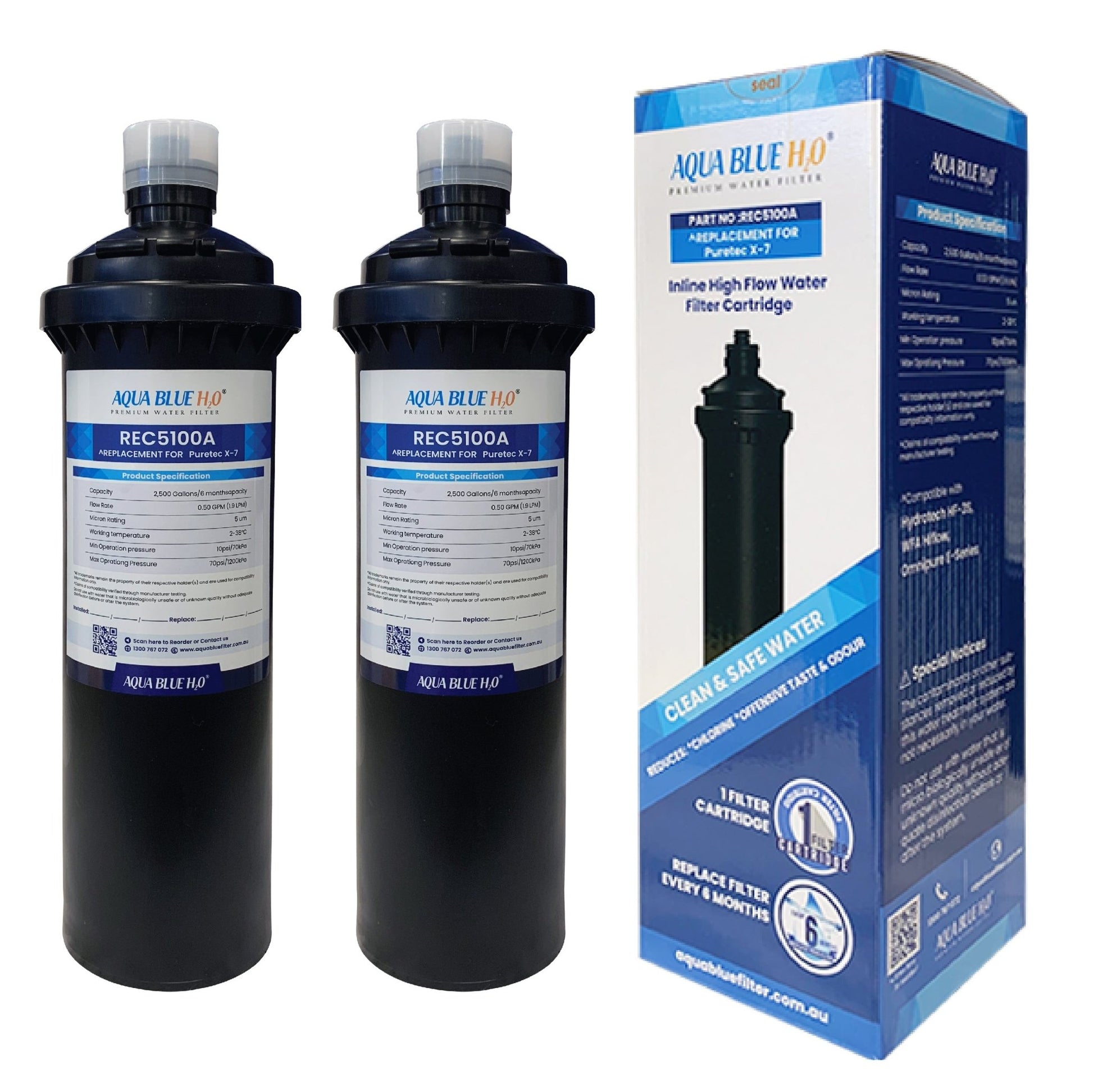 Aqua Blue H20 Puretec Puremix X7 - R Replacement Cartridge REC5100A - WATER FILTER DISTRIBUTORS