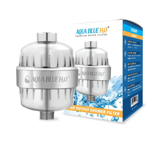 Aqua Blue H20 SF650 High Output Universal Shower Filter system with 12 stage cartridge - WATER FILTER DISTRIBUTORS