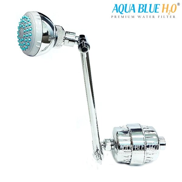 Aqua Blue h20 Shower Water Filter & Rose Complete Package SF650ARM - B - WATER FILTER DISTRIBUTORS