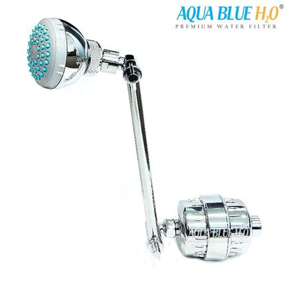Aqua Blue h20 Shower Water Filter & Rose Complete Package SF650ARM - B - WATER FILTER DISTRIBUTORS