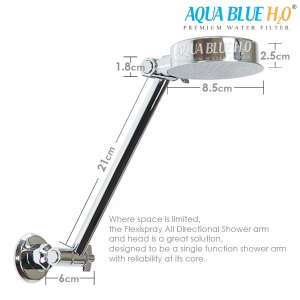 Aqua Blue h20 Shower Water Filter & Rose Complete Set SF650ARM - A - WATER FILTER DISTRIBUTORS